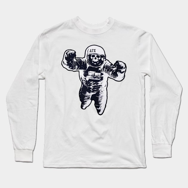 Skull Astronaut Long Sleeve T-Shirt by Kami Sayang Sama Jamsah